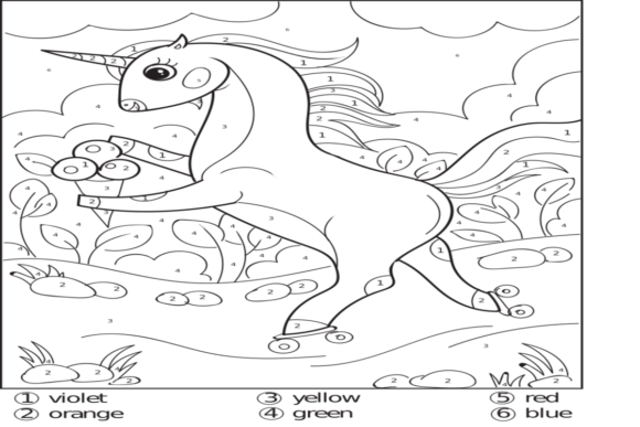 Color by Number - Unicorn Vol - 8: Graphics for Coloring Pages Amp