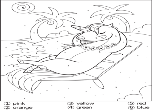 Color by Number - Unicorn Vol - 9 Graphics for Coloring Pages Amp