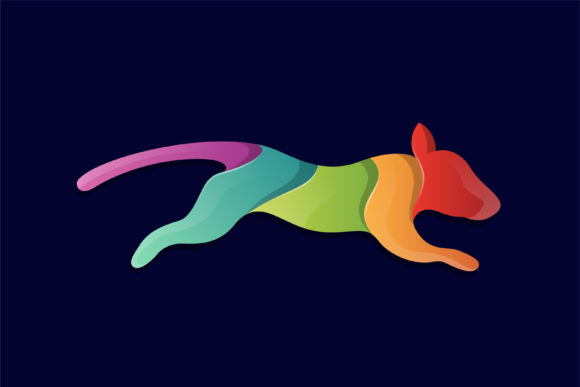 Colorful Running Dog Logo Graphics for Modern Illustrations