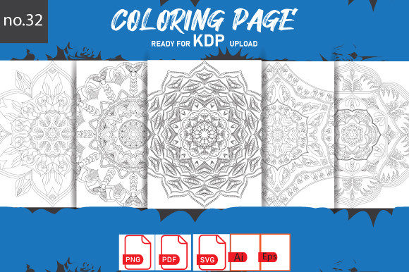 Coloring Page SVG Bundle KDP Interior Graphics