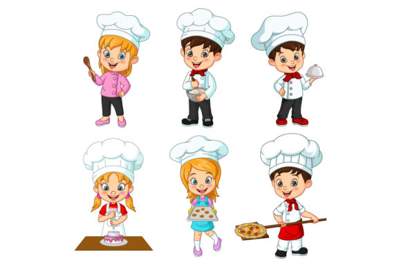 Cute Cartoon Children Chef Collection: Graphics & Illustrations Review
