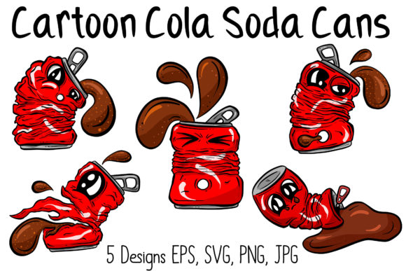 Exploding Crushed Cola Soda Cans Funny Graphics and Illustrations