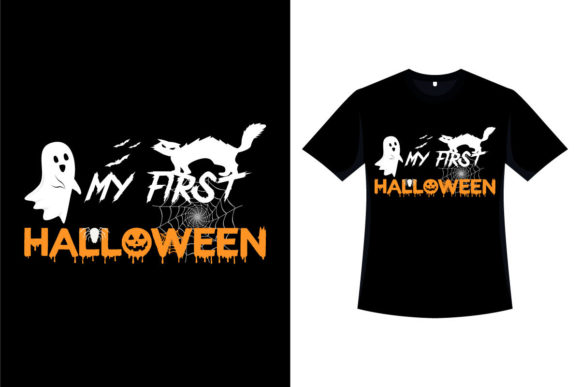 Halloween Calligraphy T-shirt Design: Graphics for Print Templates