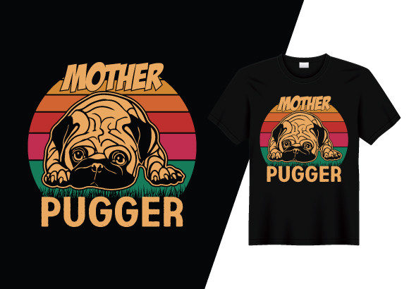 Mother Pugger T-shirt Design: A Versatile Graphics & Print Templates Asset