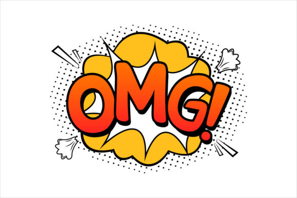 Omg Comic Explosion with Cartoon Clouds Graphics for Bold Branding