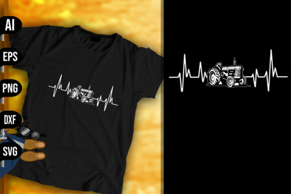Tractor Heartbeat - Funny Farmer Graphics and Print Templates Review